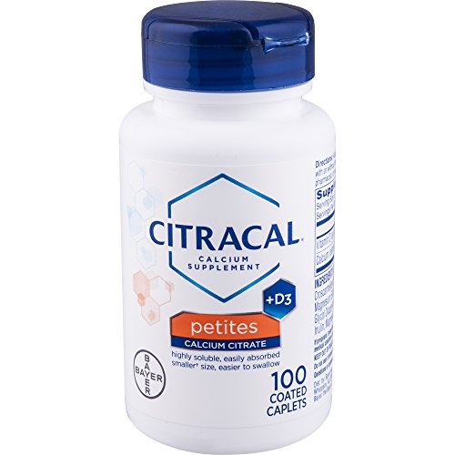 Citracal Petites, Highly Soluble, Easily Digested, 400 mg Calcium Citrate with 500 IU Vitamin D3, Bone Health Supplement for Adults, Relatively Small Easy-to-Swallow Caplets, 100 Count Citracal Petites, Highly Soluble, Easily Digested, 400 mg Calcium Citrate with 500 IU Vitamin D3, Bone Health Supplement for Adults, Relatively Small Easy-to-Swallow Caplets, 100 Count