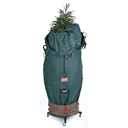 [Upright Tree Storage Bag] - 9 Foot Christmas Tree Storage Bag | Hold Artificial Trees up to 9 Feet Tall - Keep Your Fake Tree Assembled | Includes Rolling Tree Stand (9' - XLarge/with Tree Stand) - Thumbnail 7