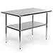 GRIDMANN NSF Stainless Steel Commercial 2 Tier Double Overshelf 48 in. x 12 in. for Kitchen Prep & Work Table