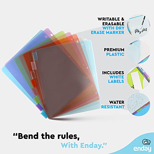 8 Dividers for 3 Ring Binder Standard Index Folder Dividers, Plastic