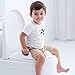Potty Training Seat for Toddlers Toilet Seat Kids Potty Trainer Seats with Soft Cushion Handles for Round Oval Toilets Double Anti-Slip Design and Splash Guard for Boys and Girls (White)