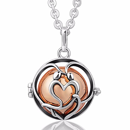 EUDORA [in Love] Harmony Bola Angel Chime Caller 20mm Mexican Ball Music Pendant Prayer 30''Necklace Rose Gold