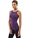 PattyBoutik Women Round Neck Halter Tank Top (Medium Purple Medium)
