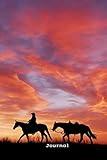 Journal: Cowboy leading horse along horizon at dusk/dawn, 120 page (60 sheet) 6