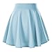 Urban CoCo Women's Basic Versatile Stretchy Flared Casual Mini Skater Skirt (XL, Light Blue)