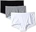 Hanes Ultimate Women's 3-Pack Smooth Tec Boy Short Panties, White/Black/Grey Divine/Basic Black Stripe/White, 7