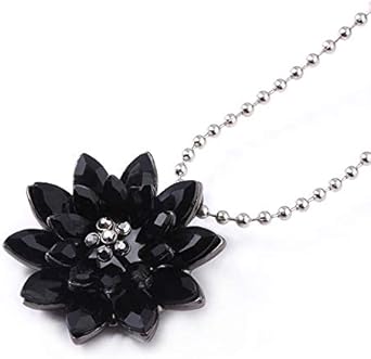 Black Dahlia Necklace,Crystal Jewelry 