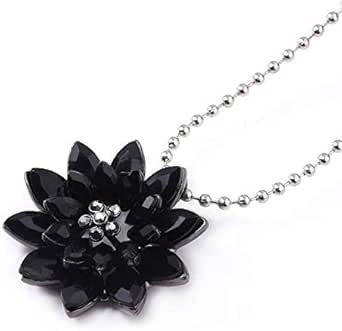 necklace dahlia crystal pendant jewelry flower