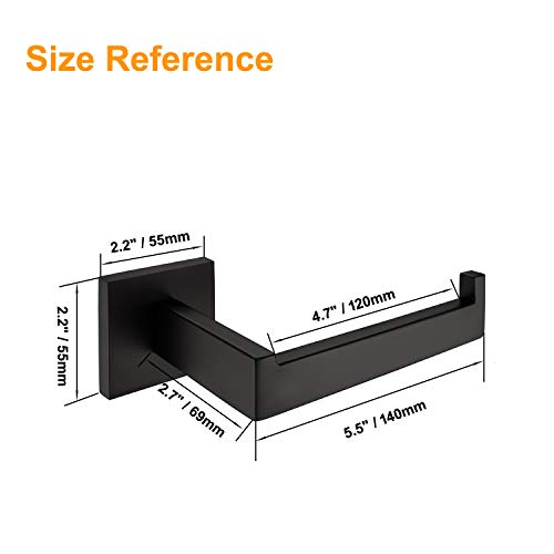 Nolimas Classic Paper Roll Holder Matte Black Wall Mounted SUS 304 Stainless Steel Bathroom Rust Proof Toilet Tissue Holder