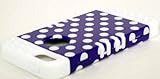 HYBRID SHOCK RESISTANT BUMPER COVER SOLID CASE AND WHITE SKIN WITH STYLUS PEN KOOLKASE ROCKER APPLE IPHONE 5 5S POLKA DOTS PURPLE WHITE WH-TP1644