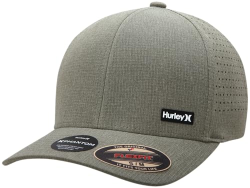 Hurley Mens Trucker Hat - Curved Brim H2O Dri Summer Fitted Baseball Cap for Men with Mesh Back