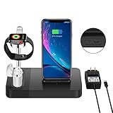 TGHUANG Suitable for Apple Watch Docking Station AirPods Charging Dock Apple Wireless Charging Station Compatible with iPhone Xs Max/XR / 8 Plus (Black) Including AC Power
