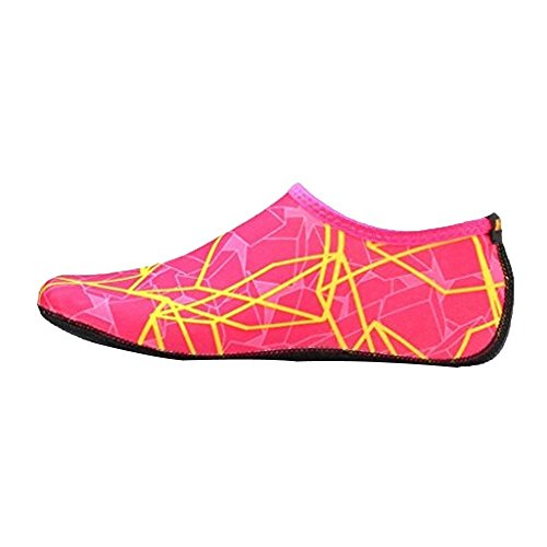 Coohole Hot Sale ! Men Women Outdoor Water Sport Diving Swim Socks Yoga Socks Soft Beach Shoes Exercises (Hot Pink, L) - Thumbnail 2