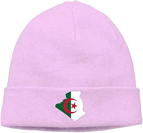 BMSelf Mens&Womens Flag Map Of Algeria Fashion Outdoor Daily Beanie Hat Skull Cap Pink