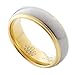 Oceanus Tungsten Rings for Men Women Wedding Band Two Tones Gold Silver Engagemen Ring 6mm 8mm Sizes 5-11.5