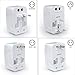 MAXAH Universal Travel Plug Adapter, All in One Worldwide Universal Wall Charger AC Power Plug with 1 USB Charging Port (1A) for EU US UK AU - White