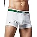 Lacoste Men's Colours 3 Pack Cotton Stretch Trunks, White, M