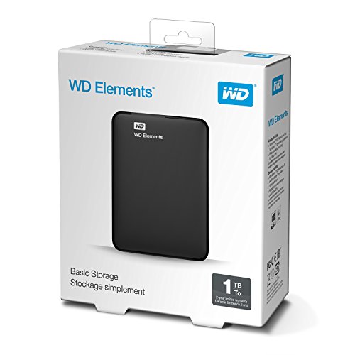 WD 1TB Elements Portable External Hard Drive, USB 3.0, Up to 5 Gb/s Data Transfer Rate