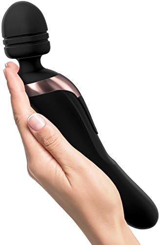Cordless Magic Mini Wand Massager - Dual Motor - Handheld Waterproof Massager - Rechargeable Personal Wand Massager for Muscle Aches in Back - Neck - Shoulders - Black Original Massage Wands