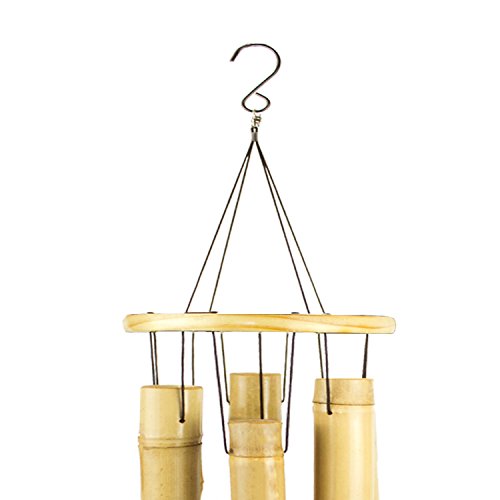 DateDirect Bamboo Wind Chimes Outdoor, Wooden Wind Chime 32” Amazing Grace Wind Chimes for Garden, Yark,Patio and Home Décor with S Hook (32" Natural Bamboo) - Thumbnail 6