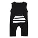 Bestpriceam Newborn Infant Baby Boys Stripe Romper Jumpsuit Outfits Clothes (18-24M, Black)