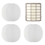 Colorfullife 3 Foam Filters + 1 HEPA Replacement Vacuum Filter for Shark Navigator Professional NV70, NV80, NVC80C, UV420 Shark Rotator Professional XL Capacity NV90 Replacement Parts XFF80 XHF80
