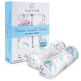 Bamboo Muslin Swaddle Blankets for Baby Girl or Boy | 2 Pack Large 47x47 Inch | Super Soft, Smooth, Lightweight, Stretchy and Breathable | Gender Neutral | Baby Shower Gift Set | Birds and Rabbits