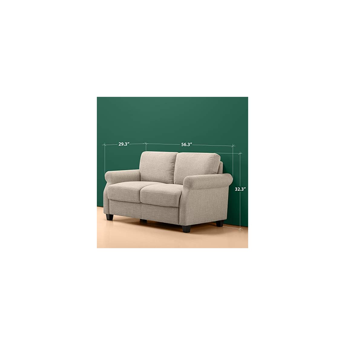 ZINUS Josh Loveseat Sofa / Easy, ToolFree Assembly, Beige LAVORIST