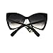 Womens Designer Fashion Oversized Butterfly Cat Eye Gradient Sunglasses Black