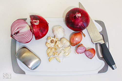 S&T 428501 BPA Free Cutting Boards W/ Rubberized Grips & Juice Grooves, 3 Pack