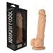 Naughty Realistic Silicone Dildo with Suction Cup, Adult Sex Toy, Slim, Beginner, Flesh, 7.5