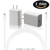 Google USB-C Charging Rapidly Charger for 2nd & 3rd Gen Pixel devices (18W 3A Charger + 3 Foot USB-C, C-C Cable)