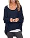 ZANZEA Women's Off-Shoulder Batwing Sleeve Blouse Casual Loose Oversized Baggy T-Shirt Sweater Pullover Top