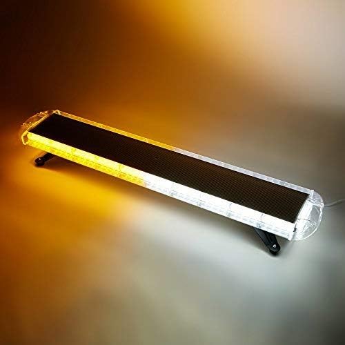 CUMART 47" 88 LED Amber White Extreme High Intensity Construction Emergency Warning Strobe Light Bar Rooftop Low Profile Law Enforcement Hazard Flashing for Tow Truck Vehicle Universal