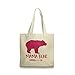 Pink Mama Bear Canvas Tote Bag