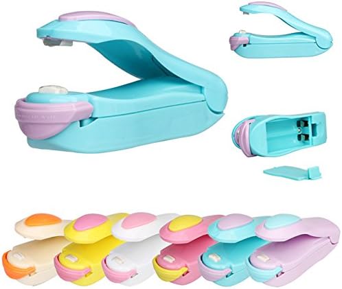Portable Bag Clips Handheld Mini Electric Heat Sealing Machine Impulse Sealer Seal Packing Plastic Bag work with battery (Purple)