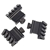 Marmot 45 Degree Rail Mount 4 Slots Picatinny Weaver Rail for Flashlights Laser Red Dot Sight Optics,3 Units in Pack