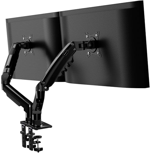 Invision Monitor Halterung für 19-32 Zoll Bildschirme - VESA 75 & 100 mm - Schreibtischklemme Ständer - Höhenverstellbar Neigungen Schwenken Dreht - E