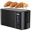 IKICH-Toaster-4-Slice-Black-Stainless-Steel-2-Slice-Long-Slot-Toaster-with-6-Browning-Settings-Defrost-Reheat-Cancel-Functions-Featuring-High-Lift-Warming-Rack-Slide-out-Crumb-Tray-1500W IKICH Toaster 4 Slice, Black, Stainless Steel 2-Slice Long Slot Toaster with 6 Browning Settings, Defrost, Reheat, Cancel Functions (Featuring High-Lift, Warming Rack, Slide out Crumb Tray), 1500W