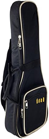 Ukulele Gig bag โ Deluxe 21โ padded Soprano soft case in black โ 20mm padding, adjustable straps, front storage compartment and internal neck security strap to keep your instrument safe