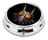 OceanArt Custom the legend of zelda majoras mask Unique Silver Tone Round Pill Box Medicine Tablet Organizer or Coin Purse