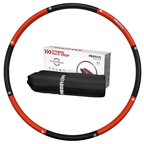 PROIRON Weighted Hula Hoop 0.95/1.2/1.8kg, Fitness Hula Hoop with Size 73-98cm Adjustable, Hula Hoop for Adults and Children
