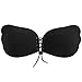 Silicone Invisible Bra Strapless Adhesive Reusable Push-up Bras with Drawstring #2 Black D