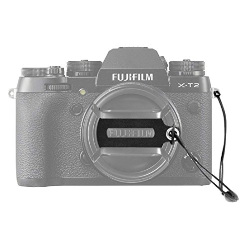 Foto&Tech 2PC 52mm Leather Lens Cap Sticker Logo Cut Out Camera Lens Cap Keeper Holder Compatible with Fujifilm X-T100,FLCP-52 Cap on 15-45mm Lens,Fujinon XF 35mm F1.4 R,XF 18mm F2 R&46mm Thread Lens