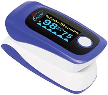 TrackAid Premium Portable Finger Oxygen Saturation and Pulse Rate Monitor with Plethysmograph and Perfusion Index