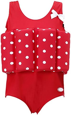 Katie Children's High Elasticity Buoyant Swimwear One-piece Swim Vest For Safe Drifting (Red, Height: 31.5"-35.4"/Weight: 19.8-26.4lb)