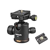 Pergear Heavy Duty Photography Camera Tripod Ball Head 360 Degree Fluid Rotation Tripod Ballhead with 2 Pcs Plate for DSLR Camera