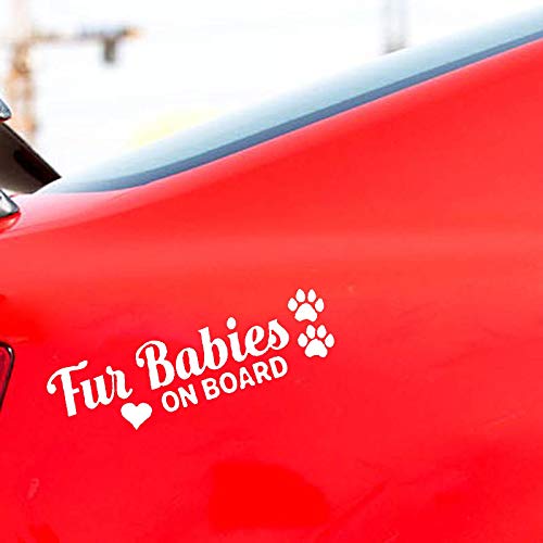 CNC. 18CM5.2CM Fur Babies On Board Vinyl Decal Car Sticker Lovely Dog Paw Print Black/Silver C10-00814 - Thumbnail 5