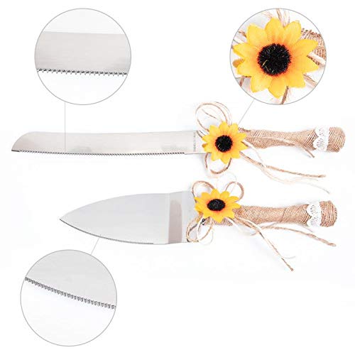 Rustic Wedding Cake Serving Set, Pizza Pie Cake Knife and Server Set for Custom Wedding Gift Parties Birthdays Anniversaries Supplies - Thumbnail 2