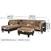 Modern 3-Piece Microfiber/Faux Leather Sofa Set - Ottoman Included